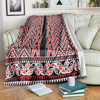 New Zealand Maori Niho Taniwha Blanket Whero Mangopare and Puhoro Pattern