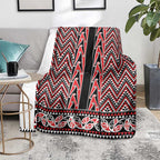New Zealand Maori Niho Taniwha Blanket Whero Mangopare and Puhoro Pattern