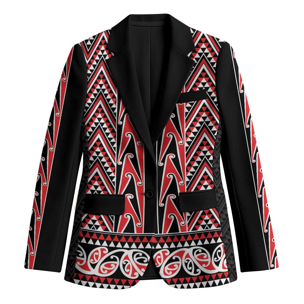 New Zealand Maori Niho Taniwha Blazer Whero Mangopare and Puhoro Pattern - Aussie Hoodie