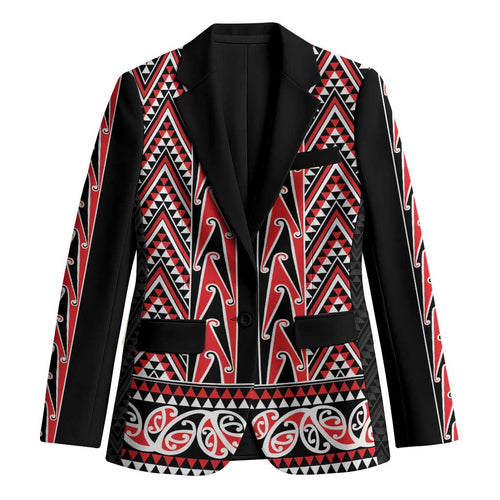 New Zealand Maori Niho Taniwha Blazer Whero Mangopare and Puhoro Pattern - Aussie Hoodie
