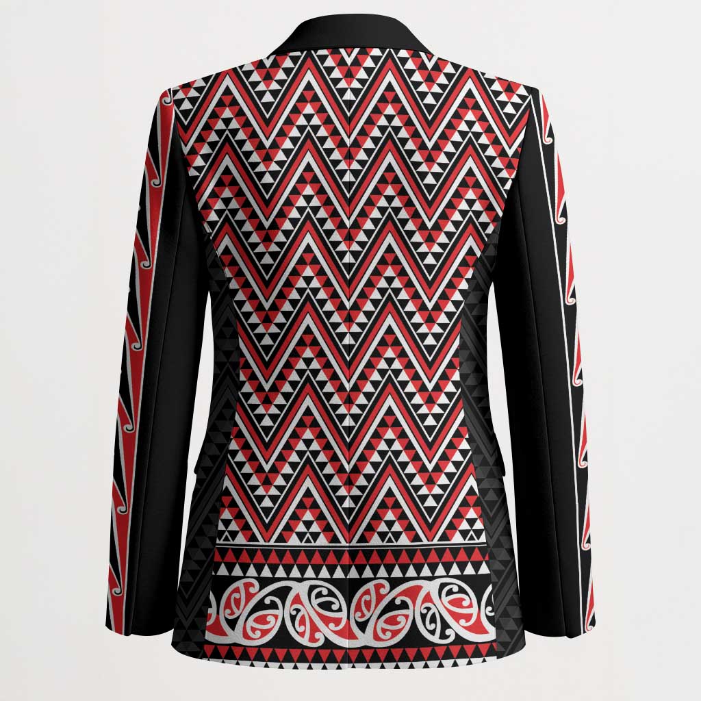 New Zealand Maori Niho Taniwha Blazer Whero Mangopare and Puhoro Pattern - Aussie Hoodie