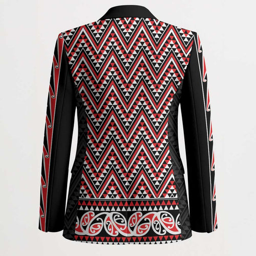 New Zealand Maori Niho Taniwha Blazer Whero Mangopare and Puhoro Pattern - Aussie Hoodie