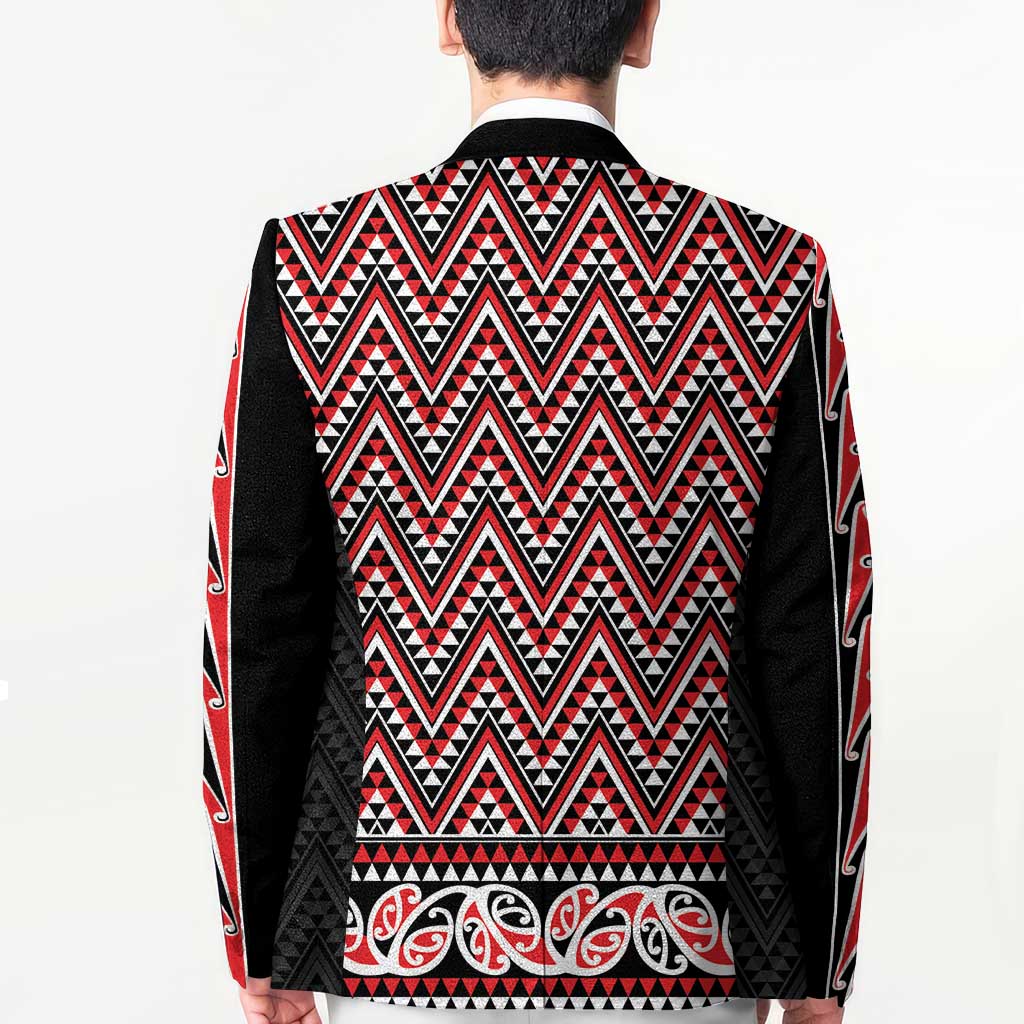 New Zealand Maori Niho Taniwha Blazer Whero Mangopare and Puhoro Pattern - Aussie Hoodie