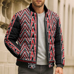 New Zealand Maori Niho Taniwha Bomber Puffer Jacket Whero Mangopare and Puhoro Pattern - Aussie Hoodie