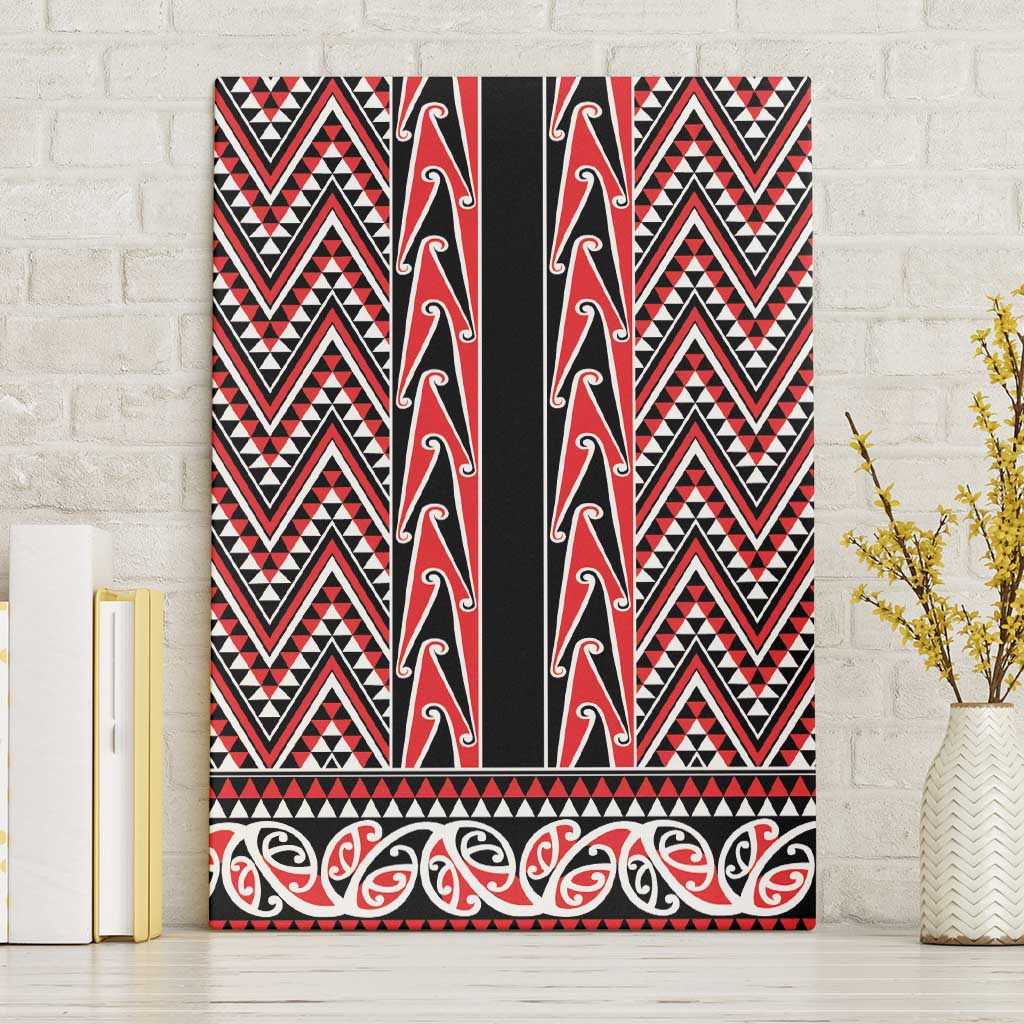 New Zealand Maori Niho Taniwha Canvas Wall Art Whero Mangopare and Puhoro Pattern