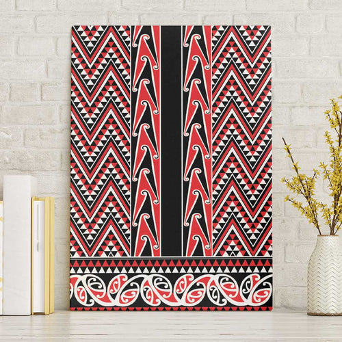 New Zealand Maori Niho Taniwha Canvas Wall Art Whero Mangopare and Puhoro Pattern
