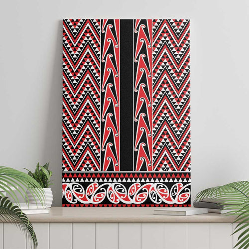 New Zealand Maori Niho Taniwha Canvas Wall Art Whero Mangopare and Puhoro Pattern