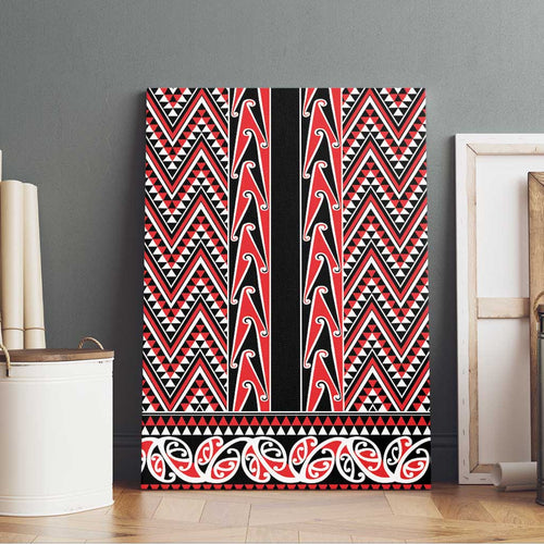 New Zealand Maori Niho Taniwha Canvas Wall Art Whero Mangopare and Puhoro Pattern