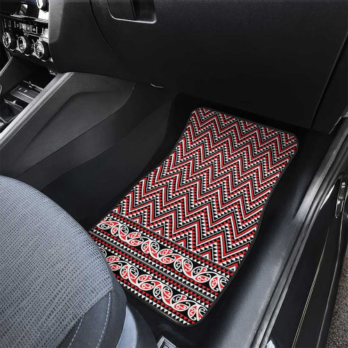 New Zealand Maori Niho Taniwha Car Mats Whero Mangopare and Puhoro Pattern