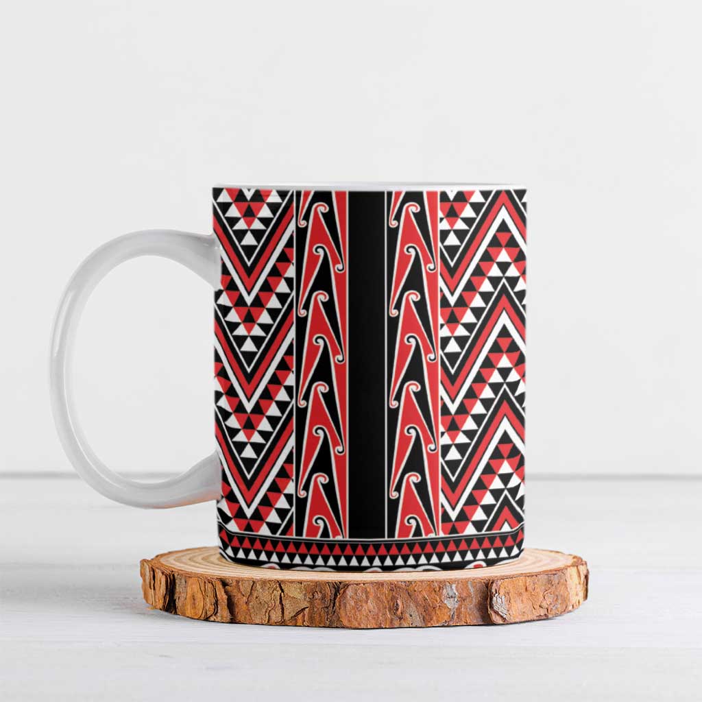New Zealand Maori Niho Taniwha Ceramic Mug Whero Mangopare and Puhoro Pattern - Aussie Hoodie
