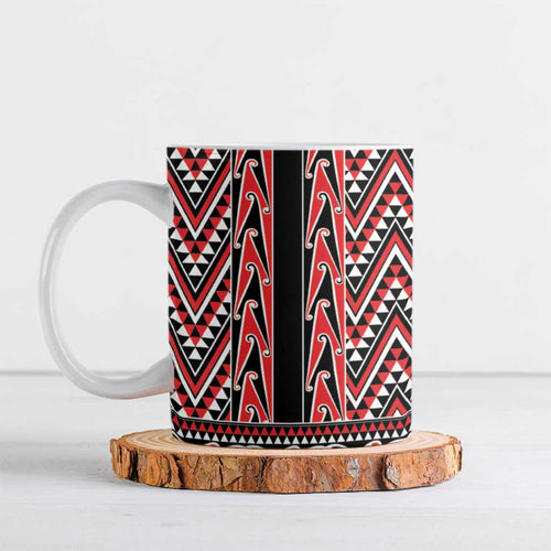 New Zealand Maori Niho Taniwha Ceramic Mug Whero Mangopare and Puhoro Pattern - Aussie Hoodie