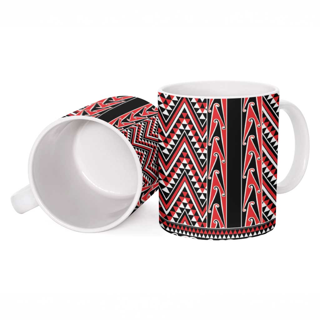 New Zealand Maori Niho Taniwha Ceramic Mug Whero Mangopare and Puhoro Pattern - Aussie Hoodie