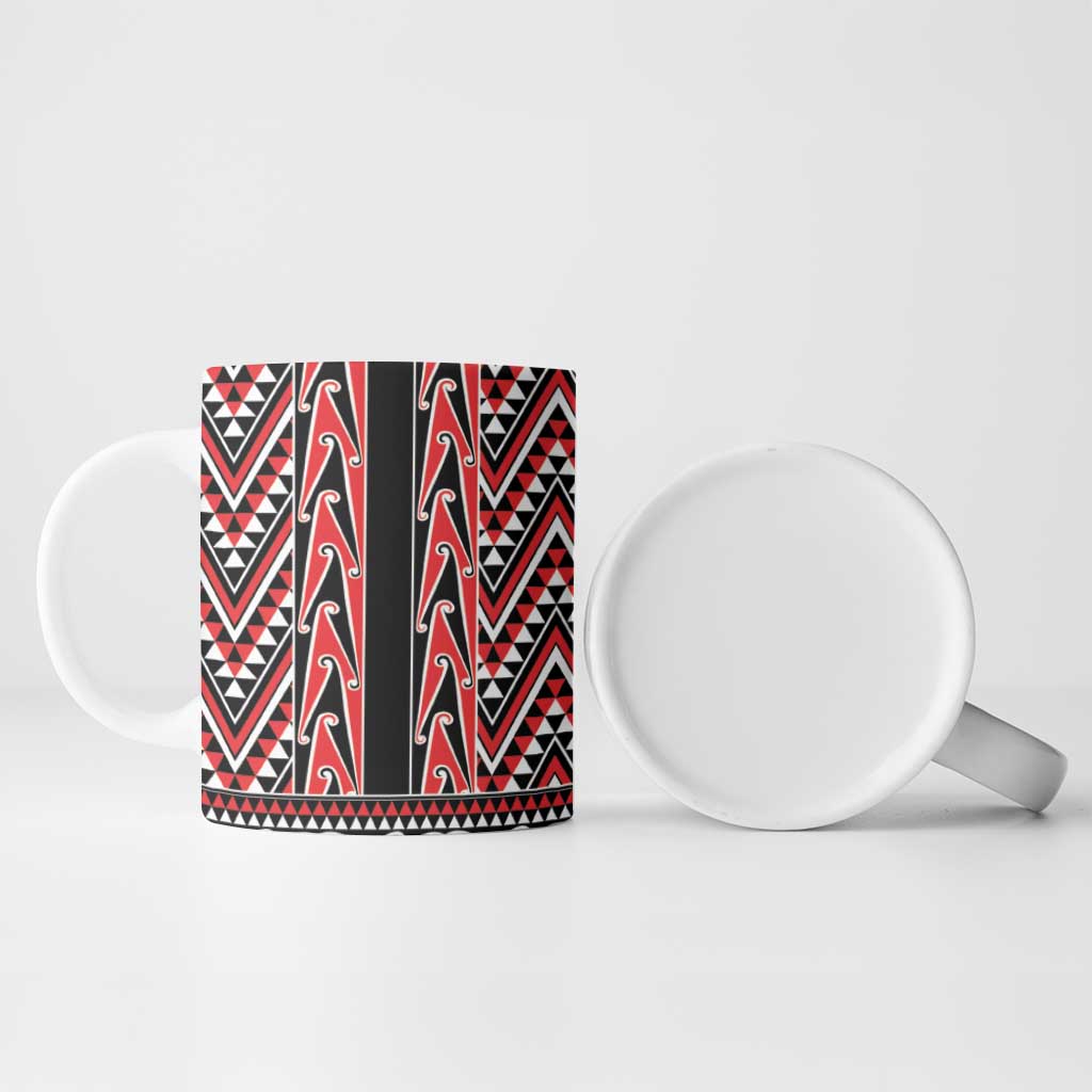 New Zealand Maori Niho Taniwha Ceramic Mug Whero Mangopare and Puhoro Pattern - Aussie Hoodie