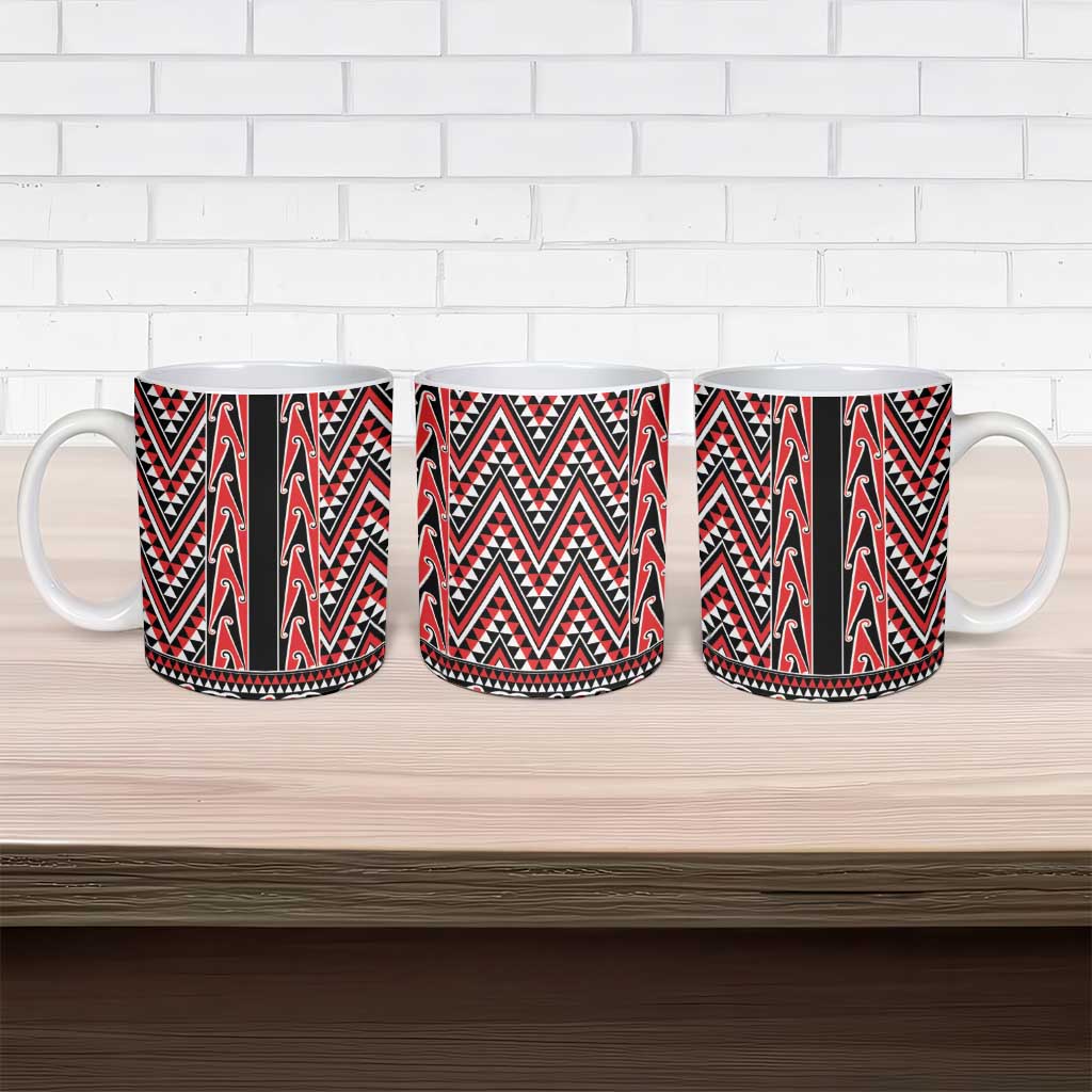 New Zealand Maori Niho Taniwha Ceramic Mug Whero Mangopare and Puhoro Pattern - Aussie Hoodie