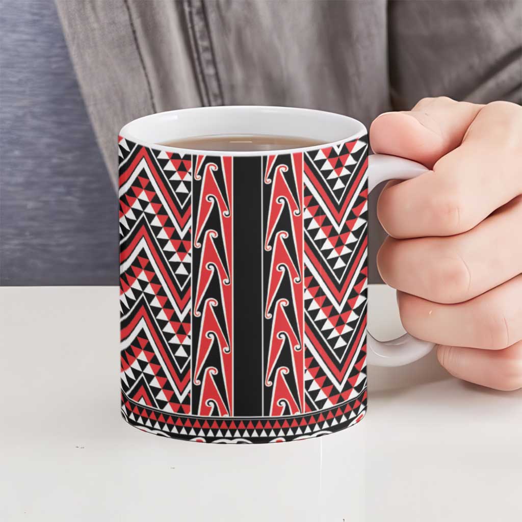 New Zealand Maori Niho Taniwha Ceramic Mug Whero Mangopare and Puhoro Pattern - Aussie Hoodie