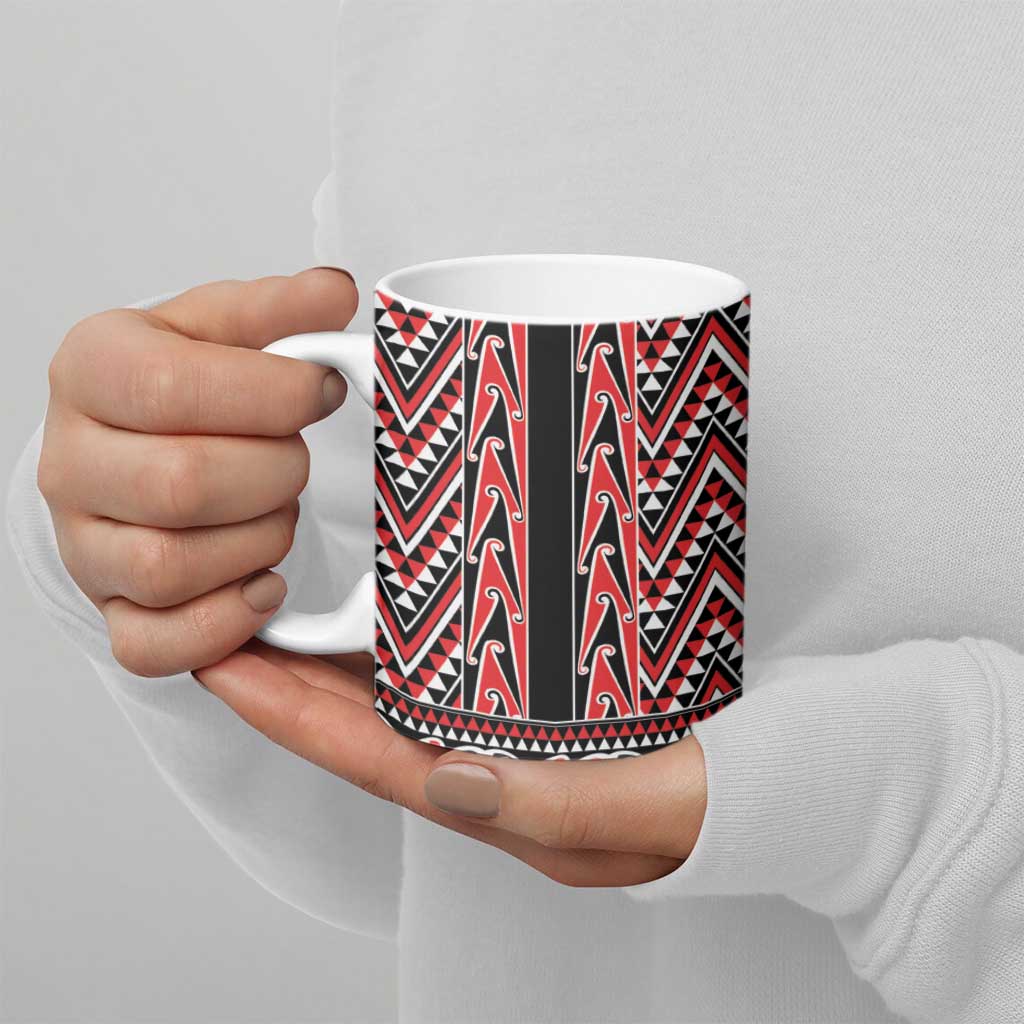 New Zealand Maori Niho Taniwha Ceramic Mug Whero Mangopare and Puhoro Pattern - Aussie Hoodie