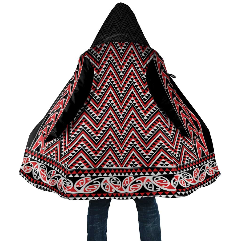 New Zealand Maori Niho Taniwha Cloak Whero Mangopare and Puhoro Pattern - Aussie Hoodie