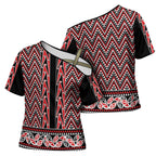 New Zealand Maori Niho Taniwha Cross Shoulder Shirt Whero Mangopare and Puhoro Pattern - Aussie Hoodie