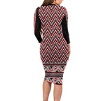 New Zealand Maori Niho Taniwha Family Matching Long Sleeve Bodycon Dress and Hawaiian Shirt Whero Mangopare and Puhoro Pattern