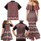 New Zealand Maori Niho Taniwha Family Matching Mermaid Dress and Hawaiian Shirt Whero Mangopare and Puhoro Pattern