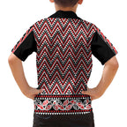 New Zealand Maori Niho Taniwha Family Matching Puletasi and Hawaiian Shirt Whero Mangopare and Puhoro Pattern