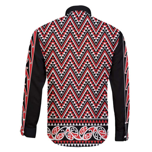 New Zealand Maori Niho Taniwha Family Matching Short Sleeve Bodycon Dress and Hawaiian Shirt Whero Mangopare and Puhoro Pattern