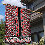 New Zealand Maori Niho Taniwha Garden Flag Whero Mangopare and Puhoro Pattern