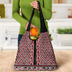 New Zealand Maori Niho Taniwha Grocery Bag Whero Mangopare and Puhoro Pattern