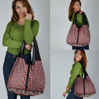 New Zealand Maori Niho Taniwha Grocery Bag Whero Mangopare and Puhoro Pattern