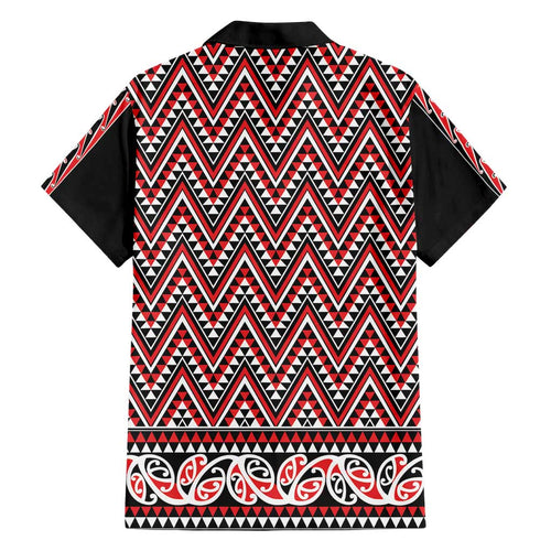 New Zealand Maori Niho Taniwha Hawaiian Shirt Whero Mangopare and Puhoro Pattern