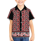 New Zealand Maori Niho Taniwha Hawaiian Shirt Whero Mangopare and Puhoro Pattern