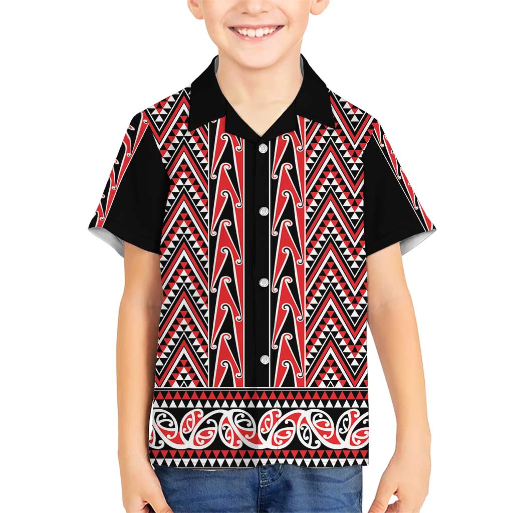New Zealand Maori Niho Taniwha Hawaiian Shirt Whero Mangopare and Puhoro Pattern