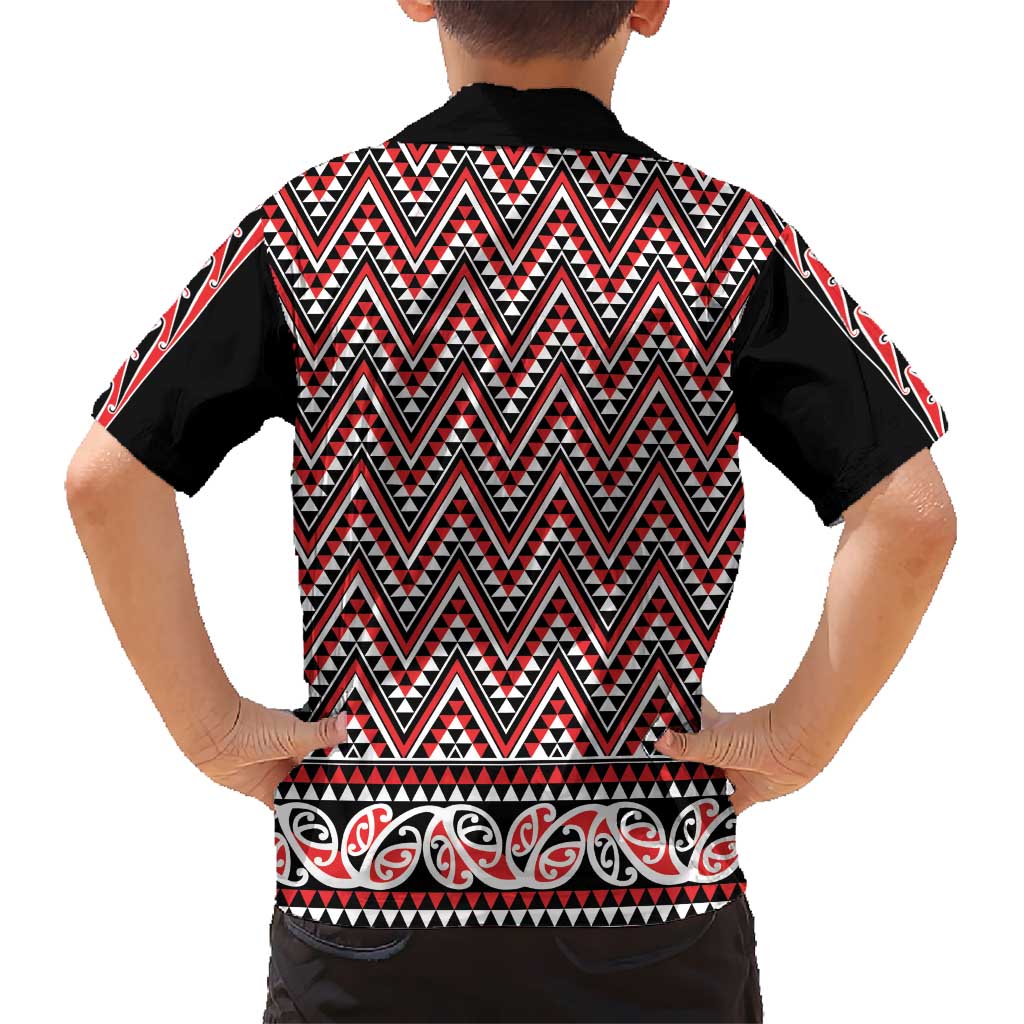 New Zealand Maori Niho Taniwha Hawaiian Shirt Whero Mangopare and Puhoro Pattern