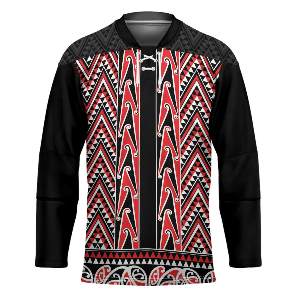 New Zealand Maori Niho Taniwha Hockey Jersey Whero Mangopare and Puhoro Pattern - Aussie Hoodie