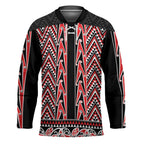 New Zealand Maori Niho Taniwha Hockey Jersey Whero Mangopare and Puhoro Pattern - Aussie Hoodie