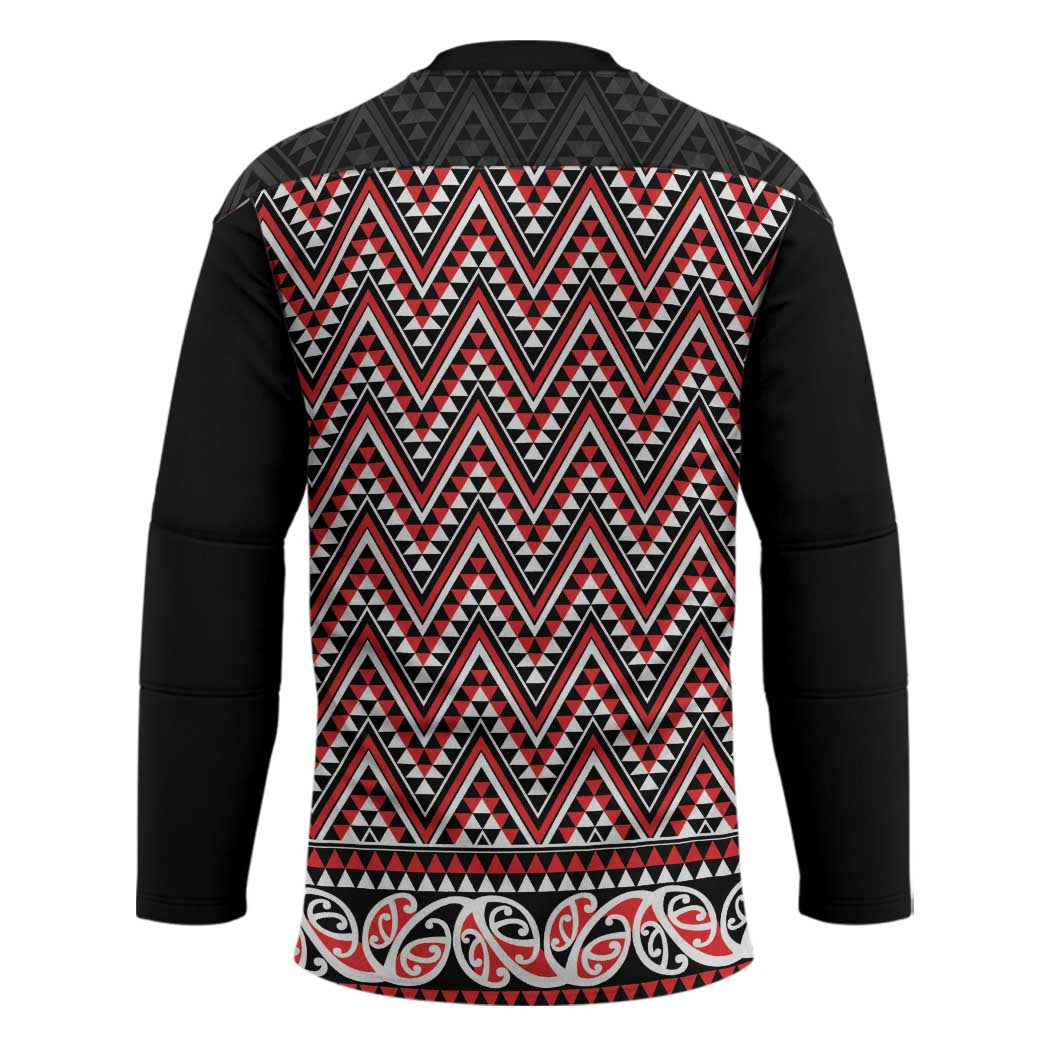 New Zealand Maori Niho Taniwha Hockey Jersey Whero Mangopare and Puhoro Pattern - Aussie Hoodie