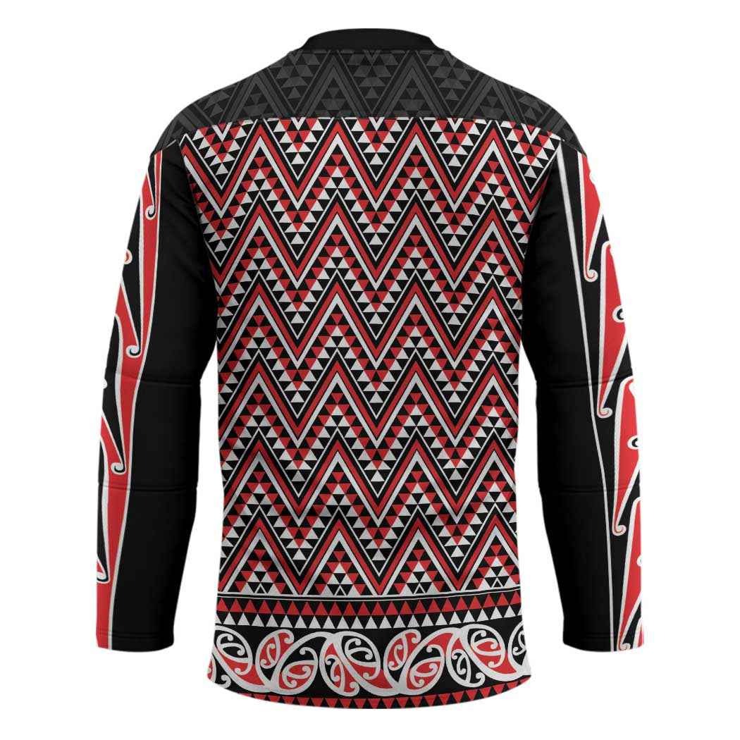 New Zealand Maori Niho Taniwha Hockey Jersey Whero Mangopare and Puhoro Pattern - Aussie Hoodie
