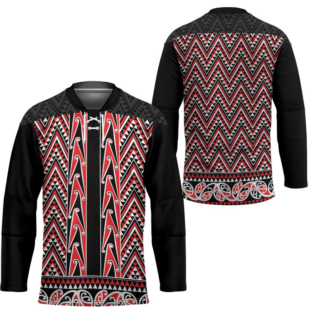 New Zealand Maori Niho Taniwha Hockey Jersey Whero Mangopare and Puhoro Pattern - Aussie Hoodie