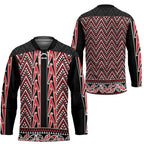 New Zealand Maori Niho Taniwha Hockey Jersey Whero Mangopare and Puhoro Pattern - Aussie Hoodie