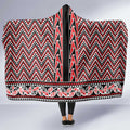 New Zealand Maori Niho Taniwha Hooded Blanket Whero Mangopare and Puhoro Pattern
