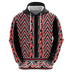 New Zealand Maori Niho Taniwha Hoodie Whero Mangopare and Puhoro Pattern