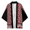 New Zealand Maori Niho Taniwha Kimono Whero Mangopare and Puhoro Pattern - Aussie Hoodie