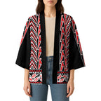 New Zealand Maori Niho Taniwha Kimono Whero Mangopare and Puhoro Pattern - Aussie Hoodie