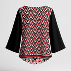 New Zealand Maori Niho Taniwha Kimono Sleeve Blouse Whero Mangopare and Puhoro Pattern - Aussie Hoodie