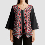 New Zealand Maori Niho Taniwha Kimono Sleeve Blouse Whero Mangopare and Puhoro Pattern - Aussie Hoodie