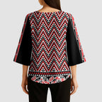 New Zealand Maori Niho Taniwha Kimono Sleeve Blouse Whero Mangopare and Puhoro Pattern - Aussie Hoodie