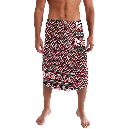 New Zealand Maori Niho Taniwha Lavalava Whero Mangopare and Puhoro Pattern