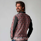 New Zealand Maori Niho Taniwha Long Sleeve Polo Shirt Whero Mangopare and Puhoro Pattern