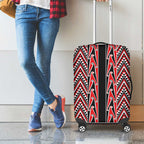 New Zealand Maori Niho Taniwha Luggage Cover Whero Mangopare and Puhoro Pattern