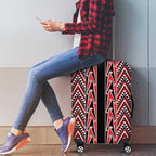 New Zealand Maori Niho Taniwha Luggage Cover Whero Mangopare and Puhoro Pattern